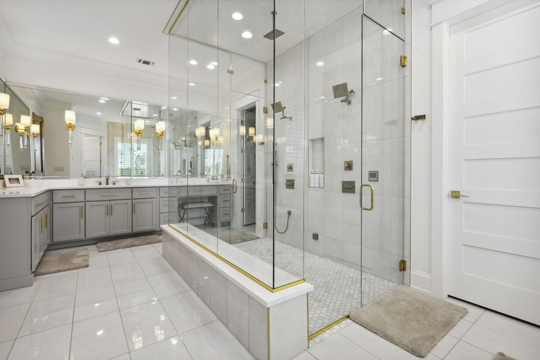 Custom white tile bathroom built by Shepard Homes